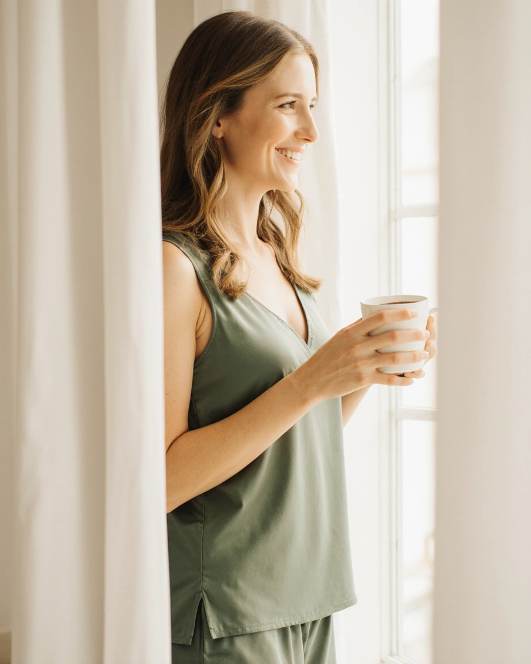 Woman Drinking Morning Tea